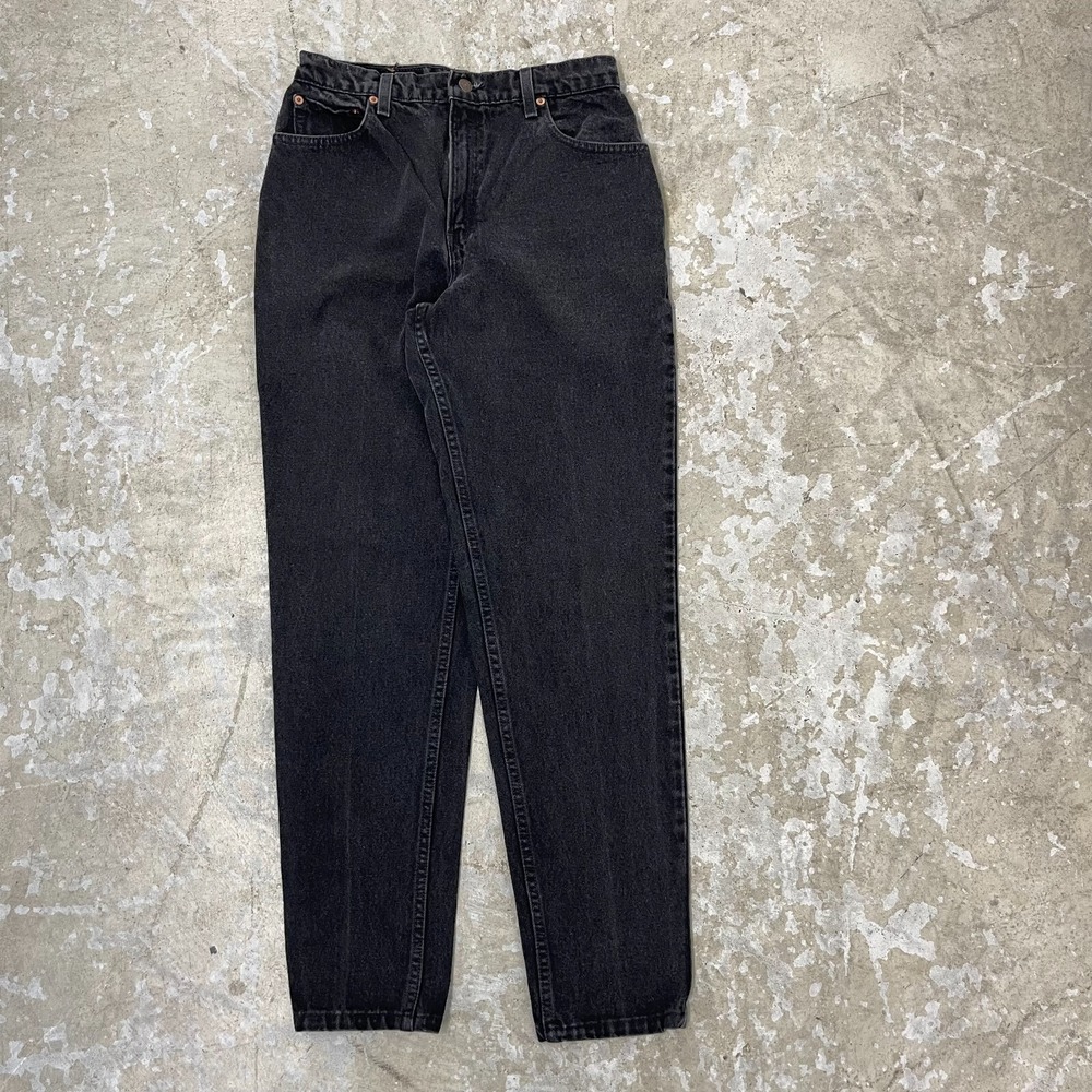 VTG Levis Jeans Womens 29 Black 551 Relaxed Fit Tapered Leg Mom Dark Denim 90s‎
